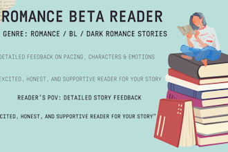 be your passionate and witty beta reader for your book
