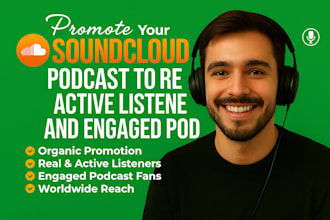 promote your soundcloud podcast to real active listeners or engaged podcast fans
