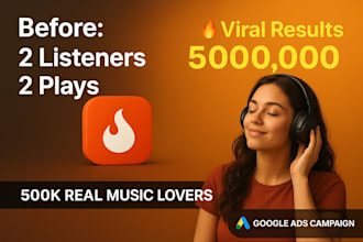 promote your bandlab music to 500k real music lovers with google ads campaign