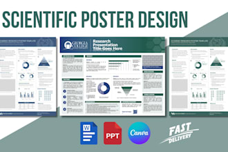 design medical, research, academic or conference poster for presentation