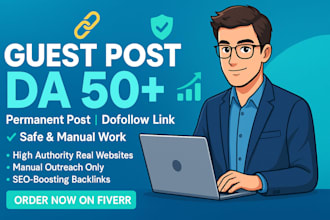 create 10 da 50 guestpost backlinks