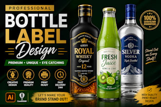 create bottle label, beverage label and product label