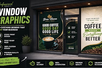 design professional and custom  window graphics , shopfront and window vinyl