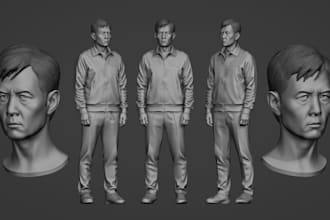 create realistic 3d printable character or figurine