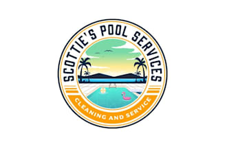 design tropical pool service logo