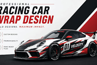 design  professional racing car wrap, and motorsport livery design