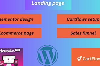design a ecommerce product landing page using elementor pro and cartflows
