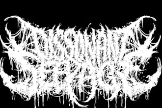 design an unreadable illegible metal logo for your band