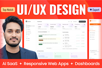 do dashboard UI UX design, web app, and ai saas UI UX in figma