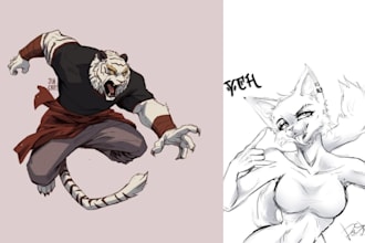 draw furry art, furry art, fursona and anthro art for you
