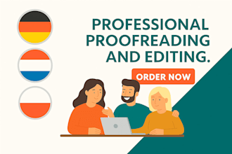 professionally proofread and edit german, dutch, and polish texts