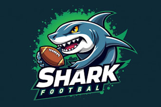 design outstanding shark esport mascot logo with express delivery