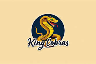 make eye catching king cobra snake mascot logo only 12 hours