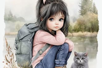 watercolor children storybook illustration