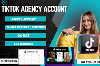 create verified tiktok agency account, tiktok ads account, tiktok agency