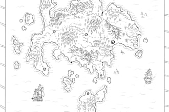 hand draw a professional fantasy map in procreate for your novel