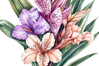 paint water colour botanical illustrations