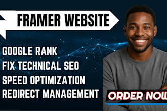 fix technical seo, redirects, and optimize website speed and performance framer
