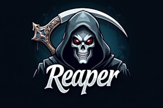 design realistic reaper mascot logo with unlimited revision