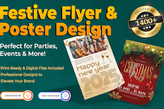 design festive flyers and posters for your holiday events