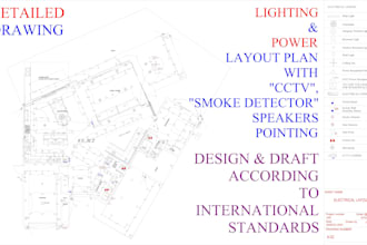 draw set of electrical drawings, schemes and floor plans using autocad