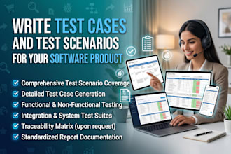 write test cases and test scenarios for your product