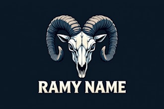 design outstanding ram skull head mascot logo with express delivery