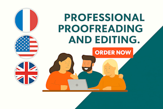 proofread and edit french and english texts professionally