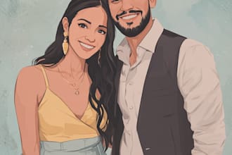 draw couple portrait illustration