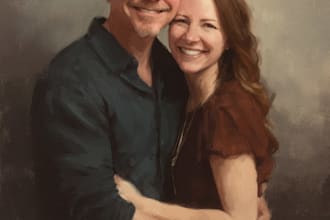 draw vector portrait, self, couple, family