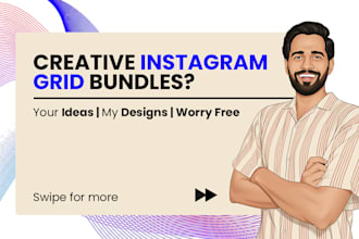 design stories, carousels and grid posts bundle