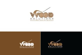 design unique wood repair service logo