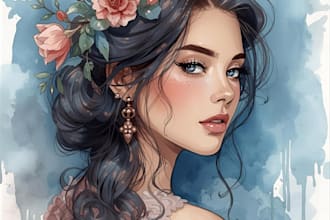 draw watercolor illustration art for you
