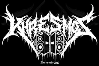 design a powerful rock band logo