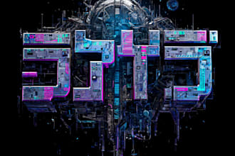design futuristic cyberpunk logo or typography