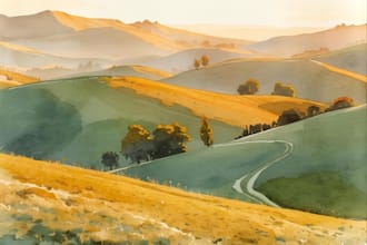 paint landscapes in watercolor