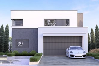 improve 3d duplex house,cgi architectural building,estate house,front elevation