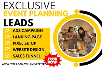 generate wedding leads event planning photography catering videography website