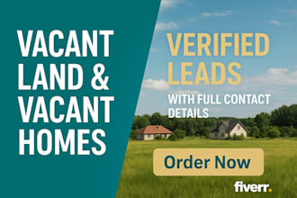 provide you vacant land and vacant home with skip trace