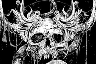 design hardcore metal logo design for t shirts and merch