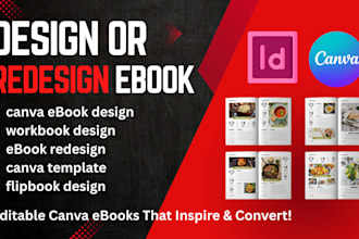 design or redesign your canva ebook, workbook and flipbook