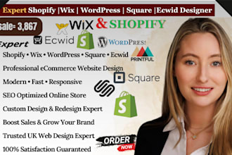 professional shopify wix wordpress square ecwid ecommerce website design