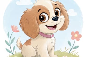 draw a cute disney style pet portrait