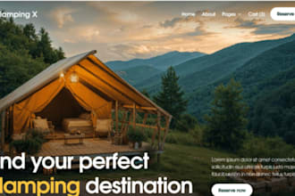 build glamping website luxury camping outdoor resort unique accommodation