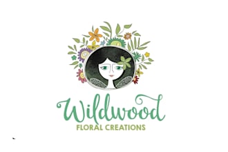 do unique feminine, watercolor floral, boutique logo and flowers shop