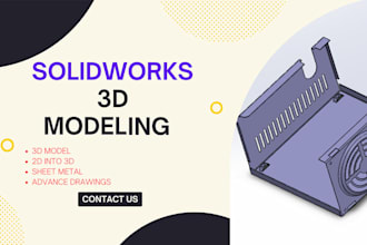 design cad 3d model step dxf dwg with solidworks