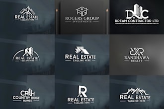design modern reale state property construction business logo