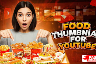 viral food youtube thumbnail design eye catching  high CTR
