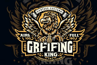 design a powerful griffin king mascot logo for your brand