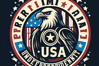 design premium vintage usa independent icon mascot logo t shirt design